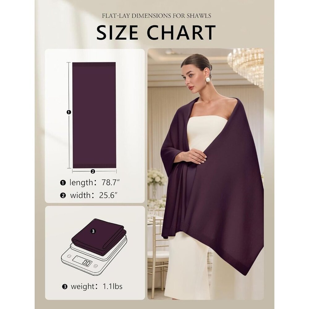 Women's Burgund Luxury Silk Satin Scarf Shawl Wrap Elegant And Stylish Accessory - Picture 6 of 6